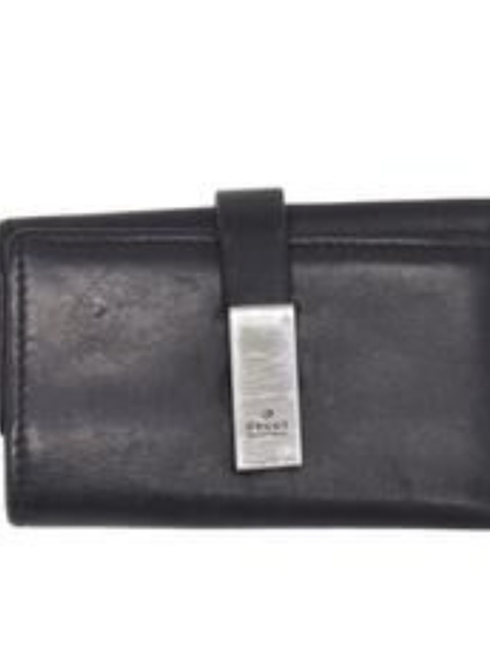 Gucci Black Leather Key/Card HOLDER Silver Hardware
